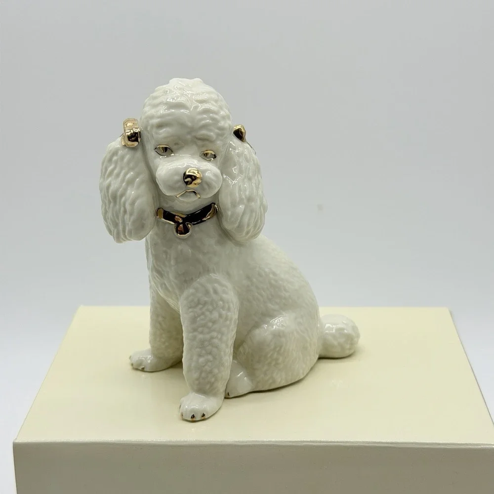 Lenox Year of Puppies Classic Poodle Figurine Ivory Gold Vintage 4